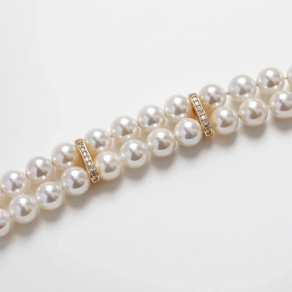 Gold Pearl Chain Connectors (2pcs)