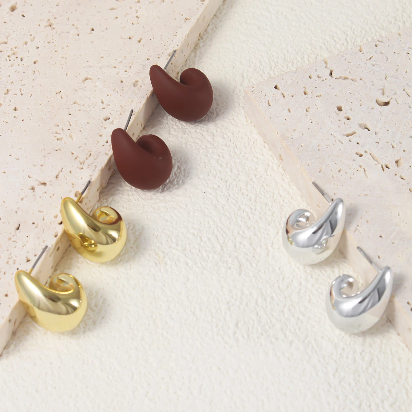 Water Drop Stud Earrings Set