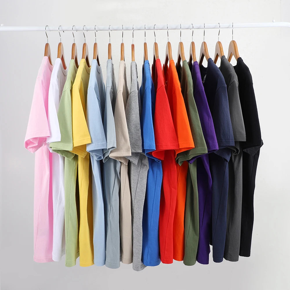 Unisex Solid Cotton Breathable Summer Tee