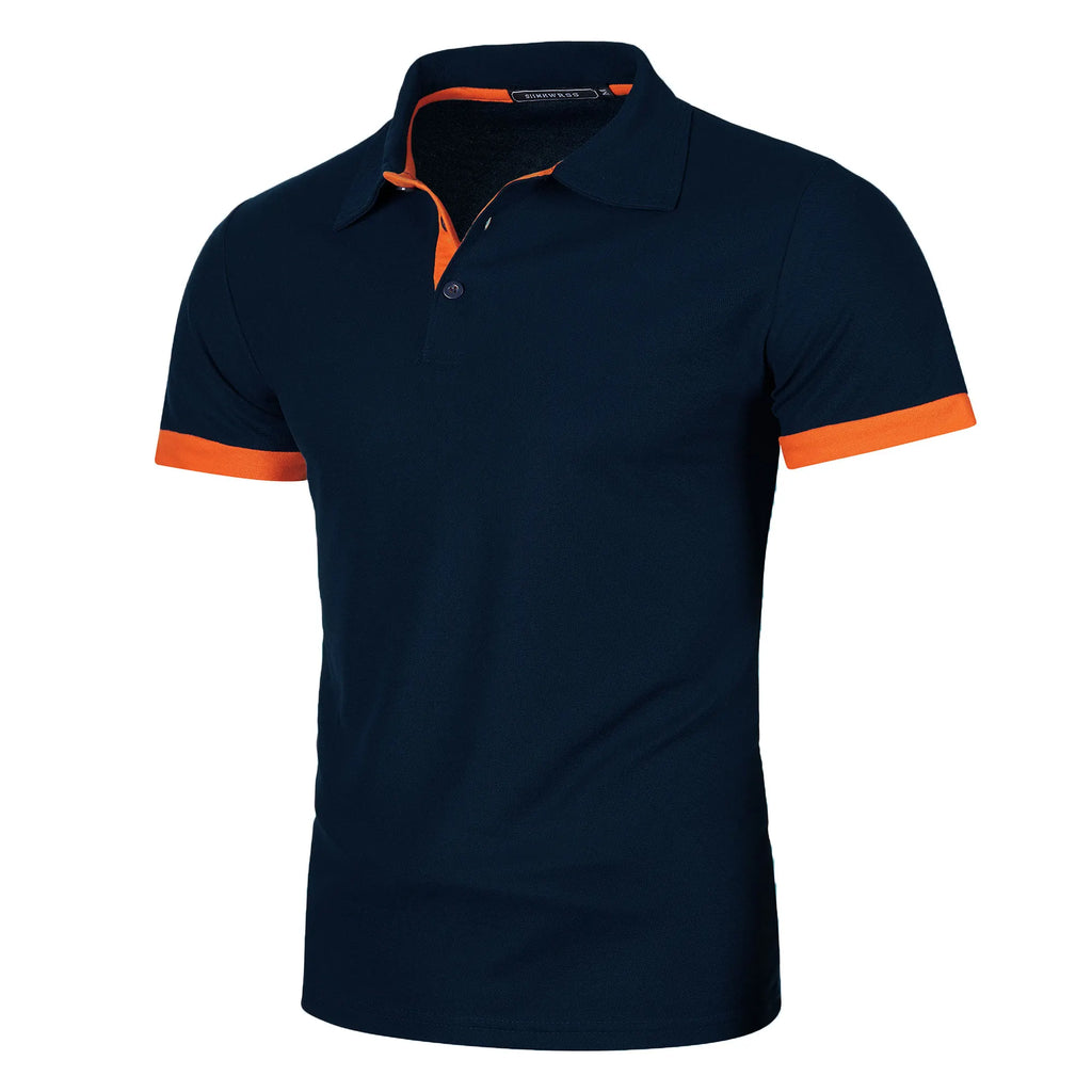 Men's Colour Block Lapel Short Sleeve Shirt