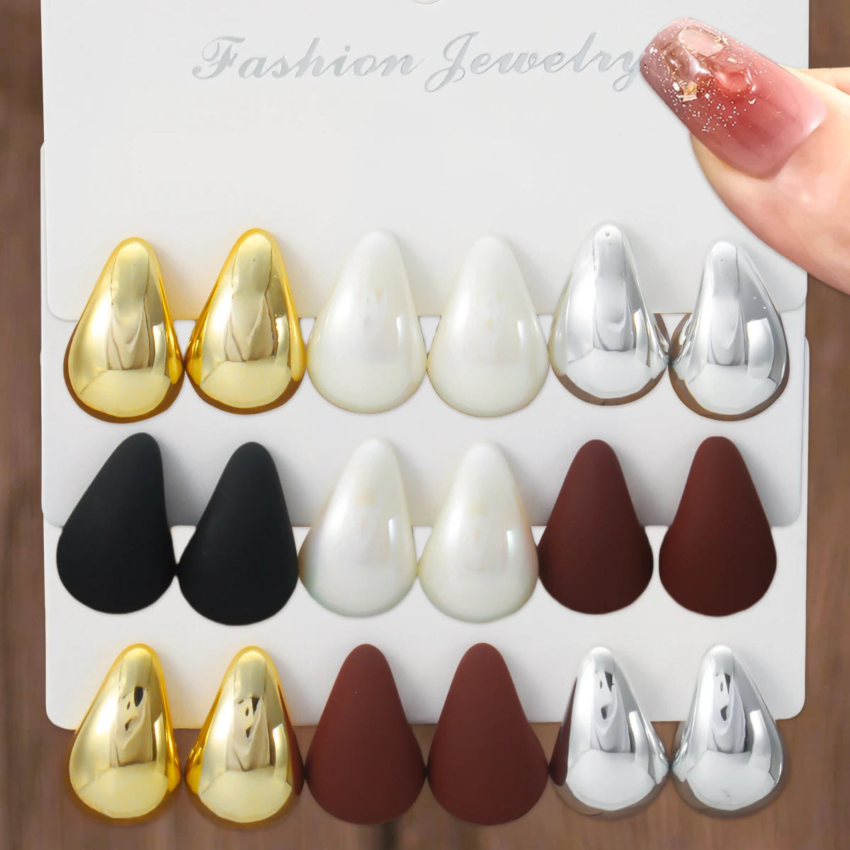 Water Drop Stud Earrings Set