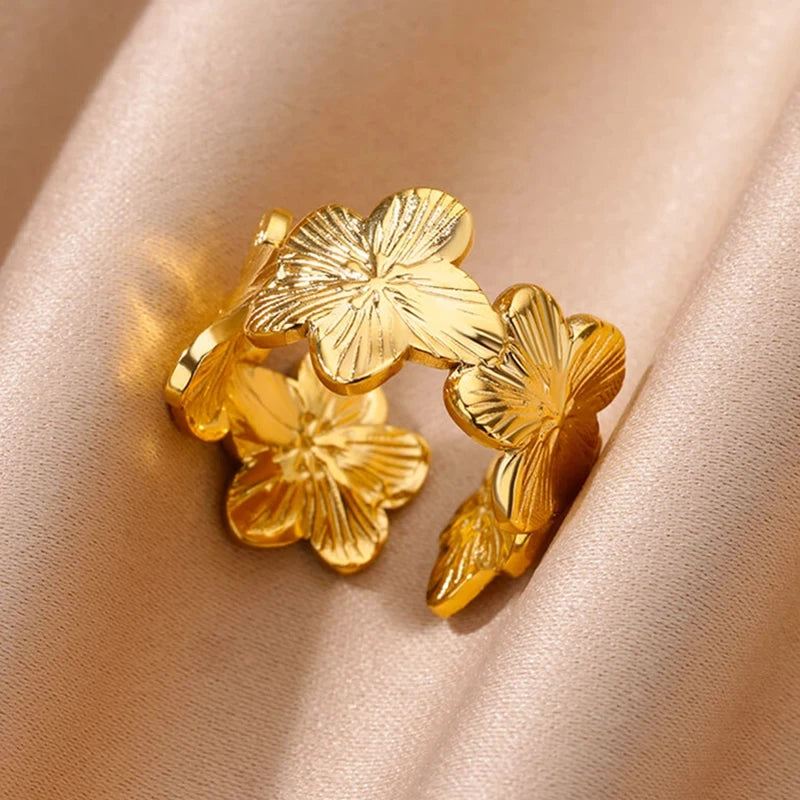 Women's Gold Sunflower Statement Ring