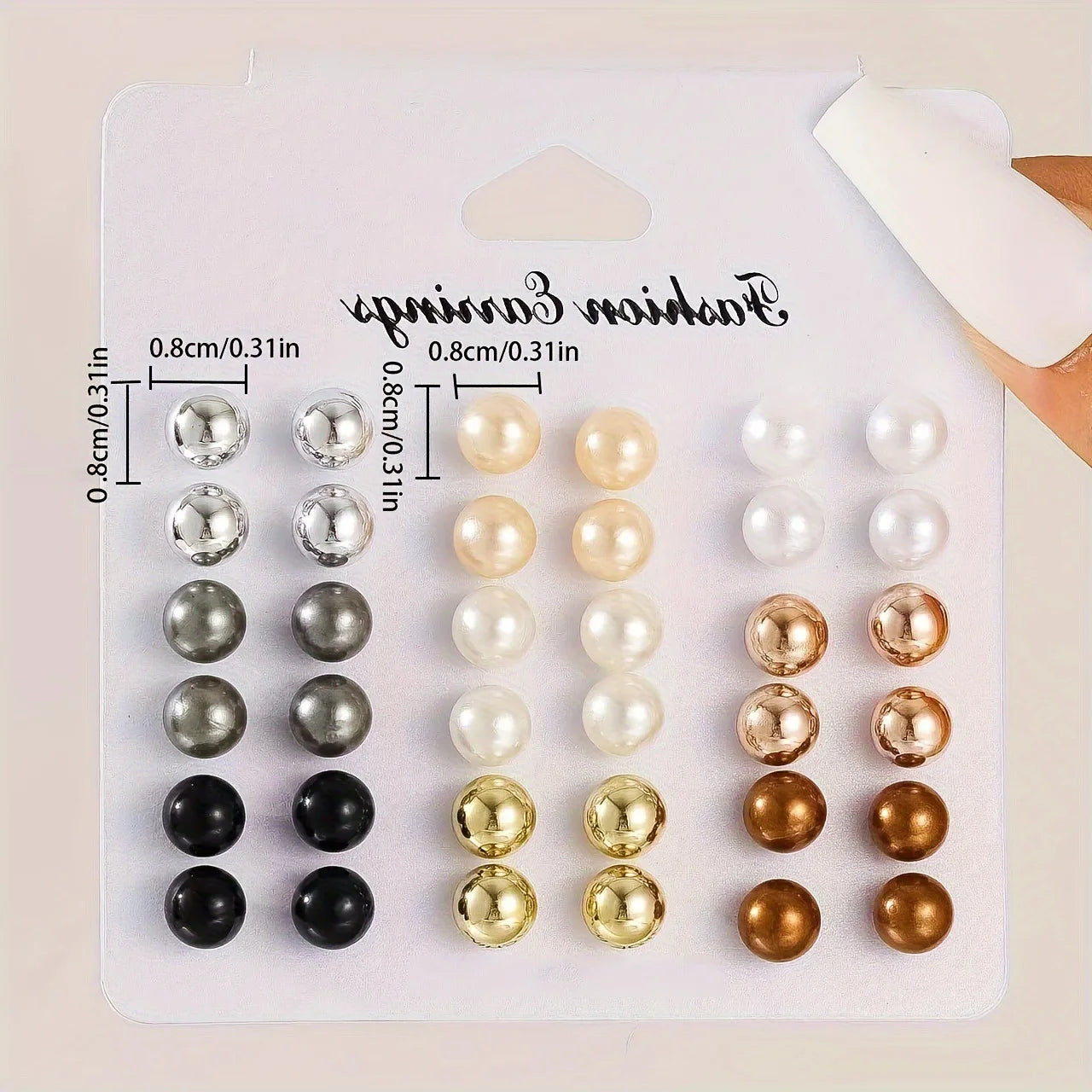 Women's Imitation Pearl Stud Earring Set 18 Pairs