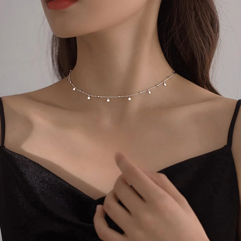 Women's Round Tassel Ball Clavicle Choker Necklace