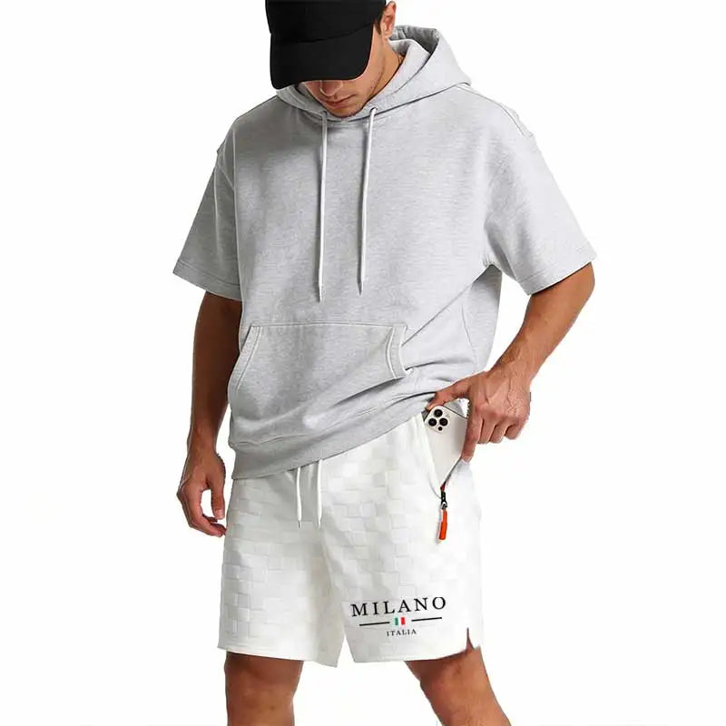Men's Zip Pocket Print Casual Shorts