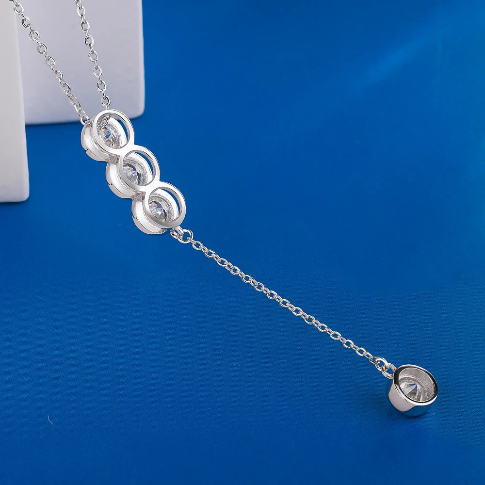 Women's 925 Silver Full Moissanite Bubble Clavicle Necklace