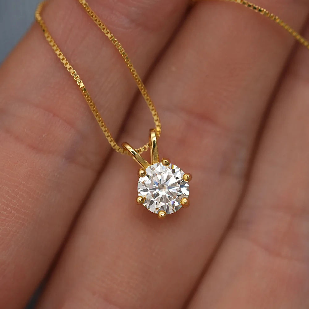 Women's S925 18K Gold Moissanite VVS1 Chain Necklace