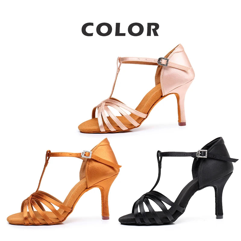 Women’s Latin dance shoes for ballroom, tango, modern, salsa, and practice.