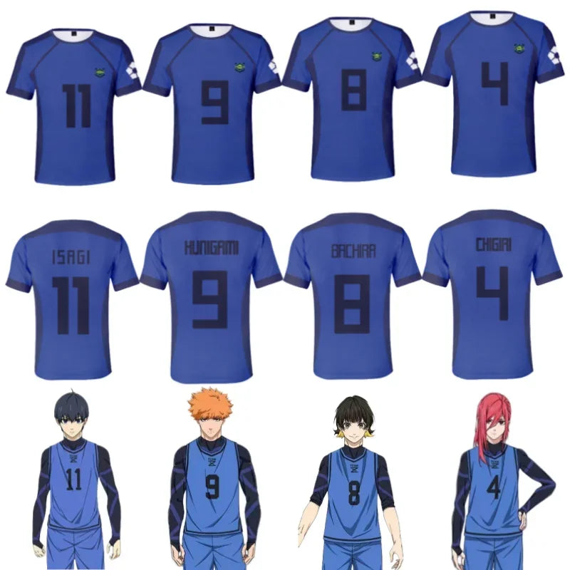 Blue Lock Anime Football Jersey Cosplay T-Shirt