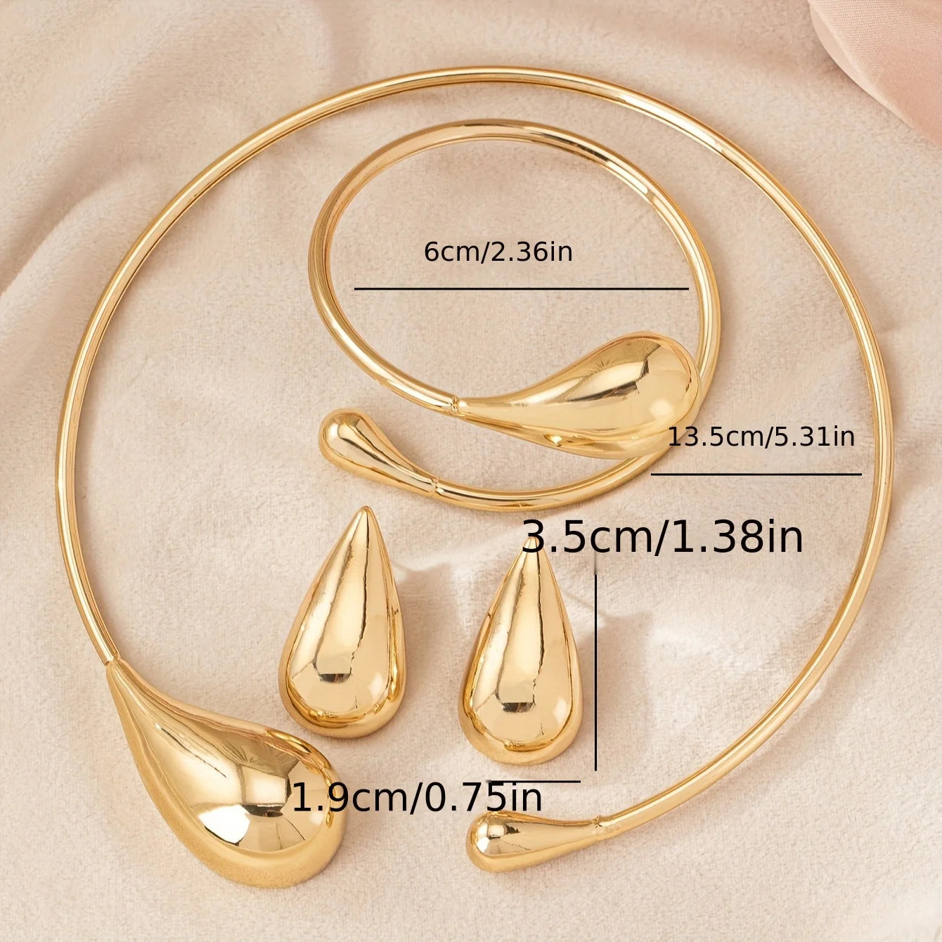 Teardrop Necklace, Bracelet & Earrings Set