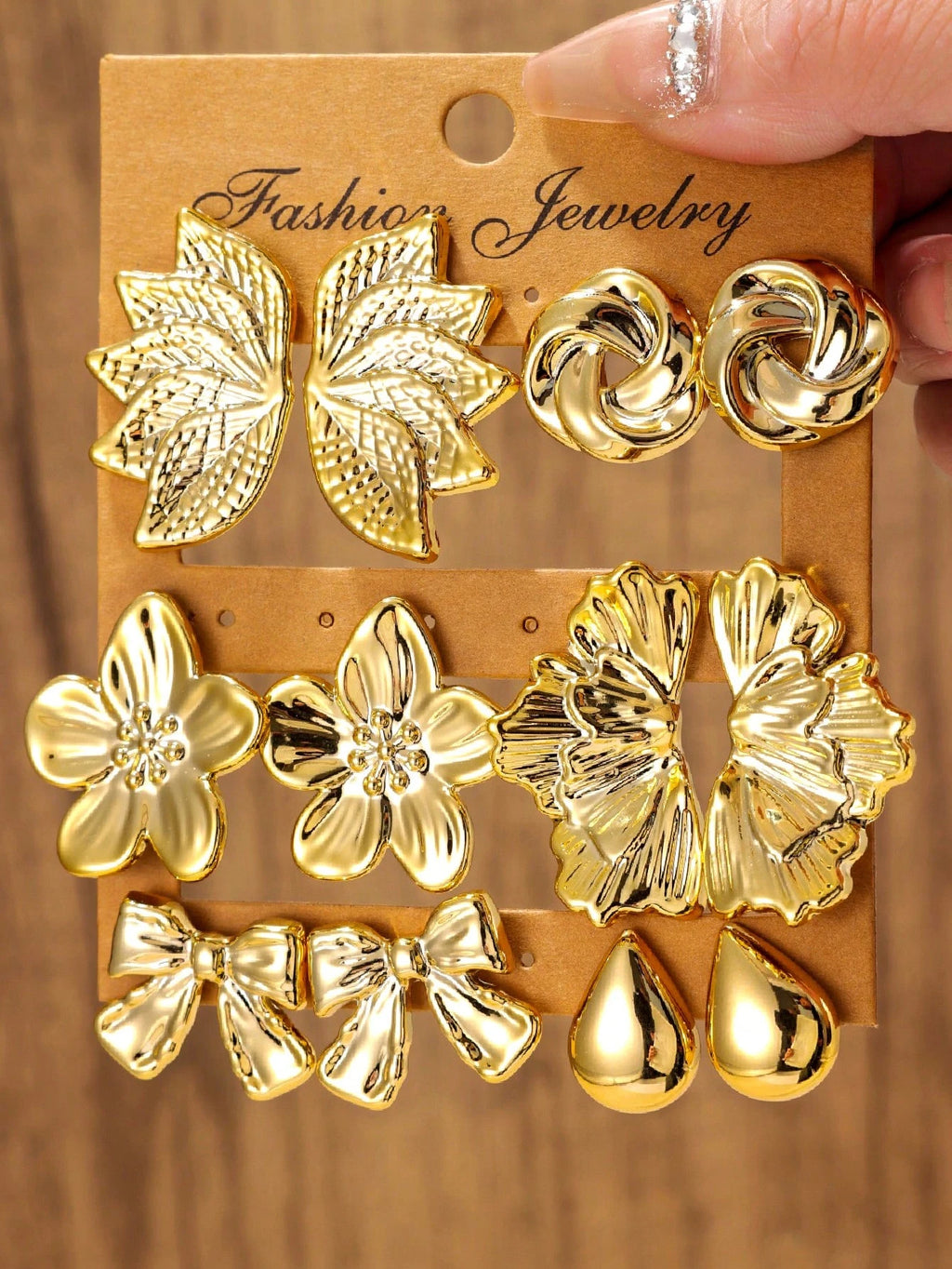 Women's Flower Bow Heart CCB Lightweight Earring Set 12pcs