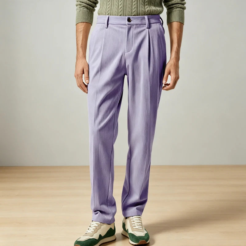 Men's Vintage High Waist Corduroy Trousers