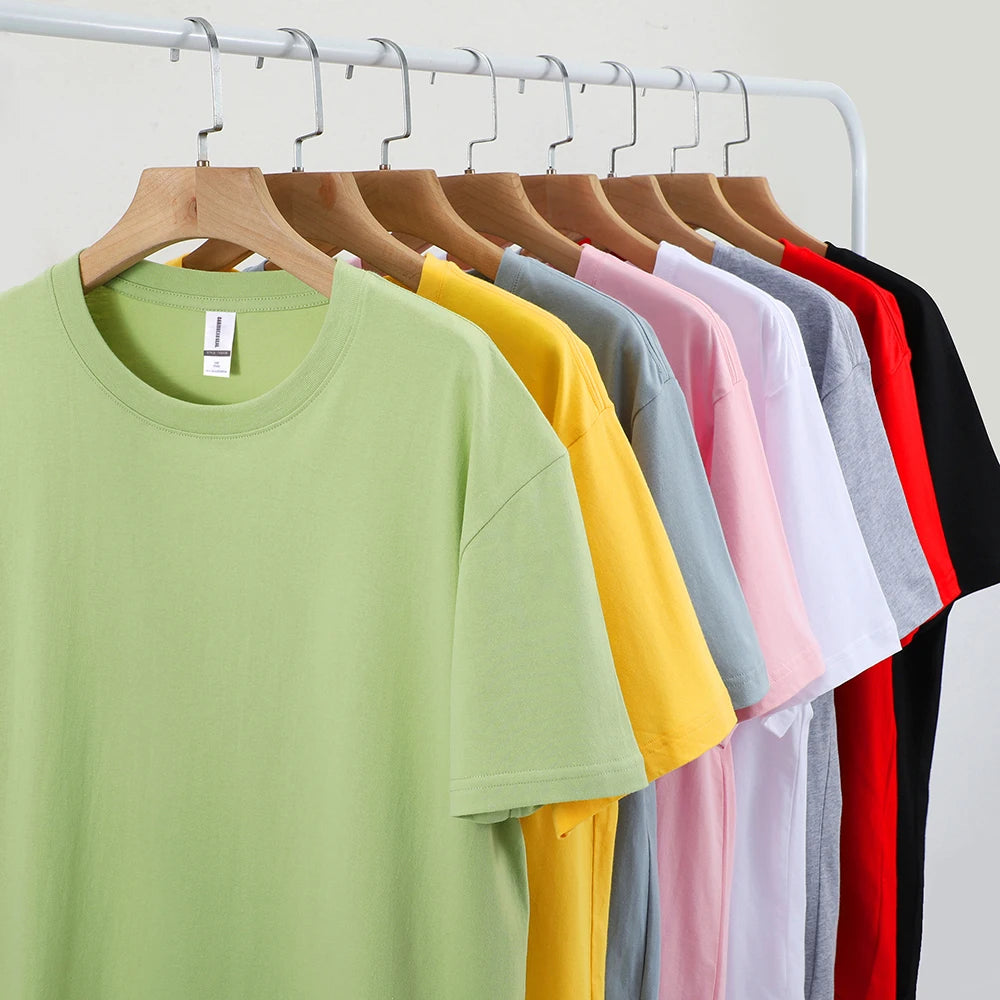 Unisex Solid Cotton Breathable Summer Tee