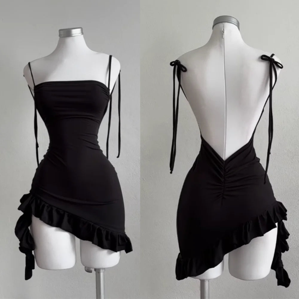 Women's Sexy Sleeveless Backless Mini Dress