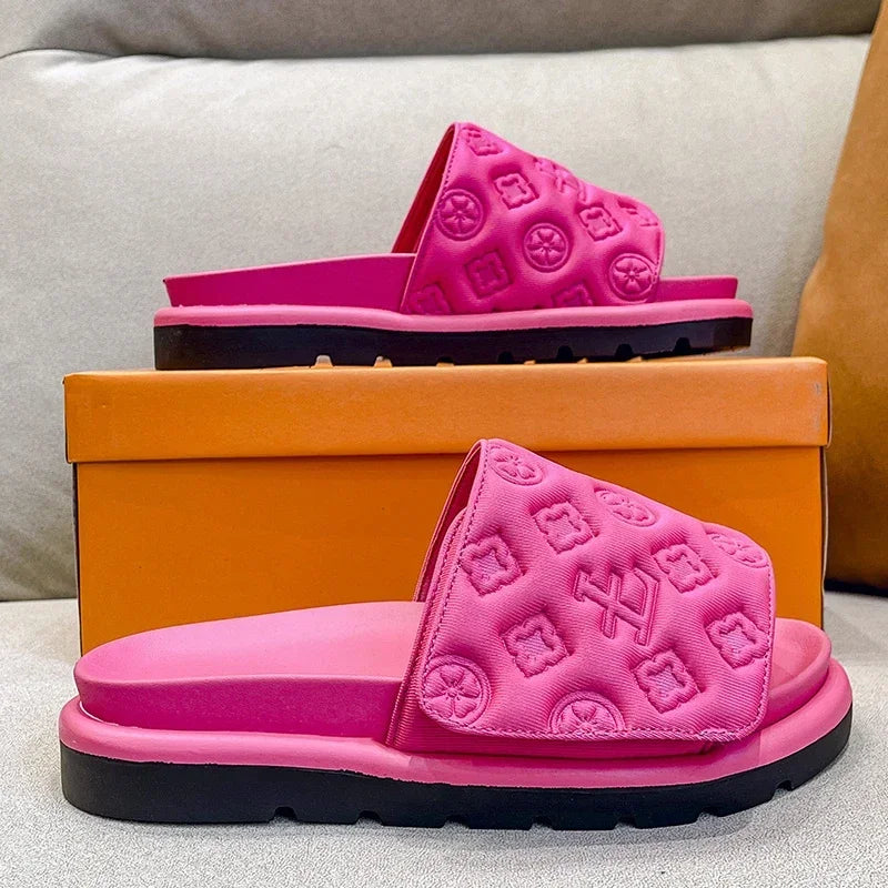 Ladies Magic Sticker Flat Slippers