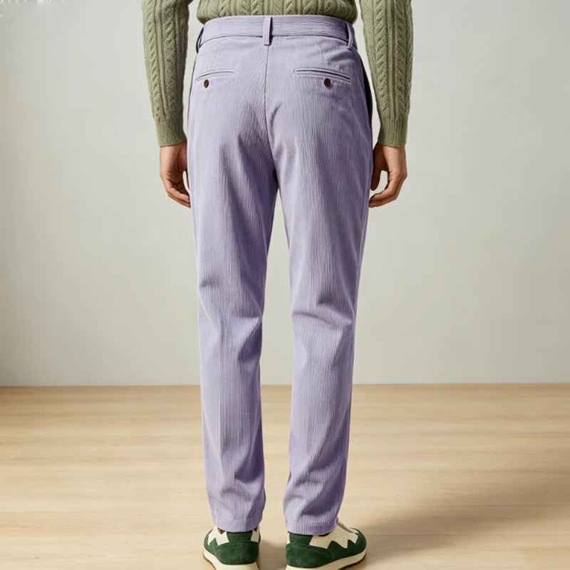 Men's Vintage High Waist Corduroy Trousers