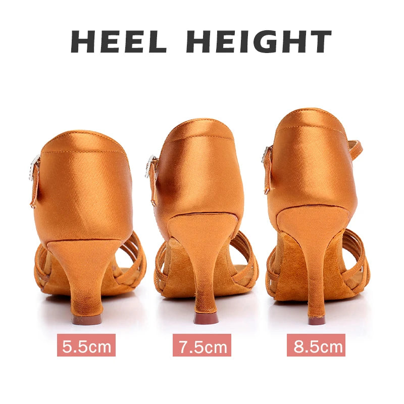 Women’s Latin dance shoes for ballroom, tango, modern, salsa, and practice.