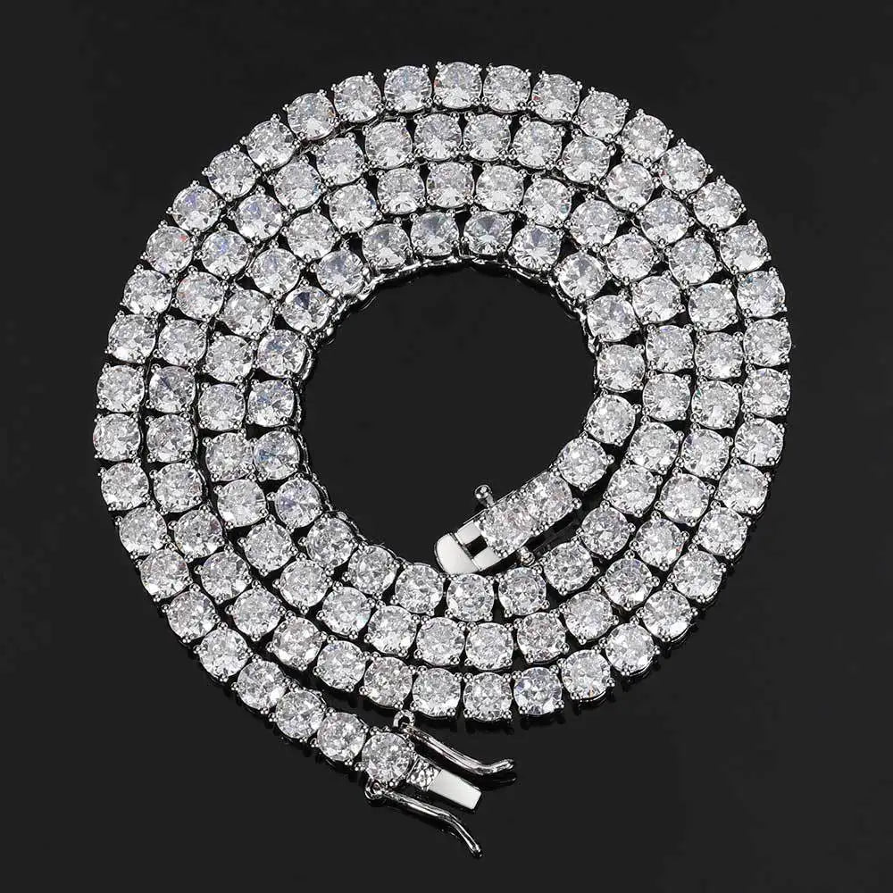 Women's 925 Silver Moissanite Tennis Pendant Necklace