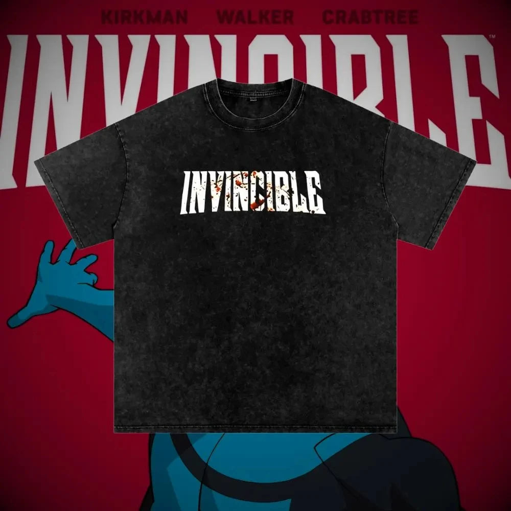 Unisex Superhero Graphic Vintage Washed Tee