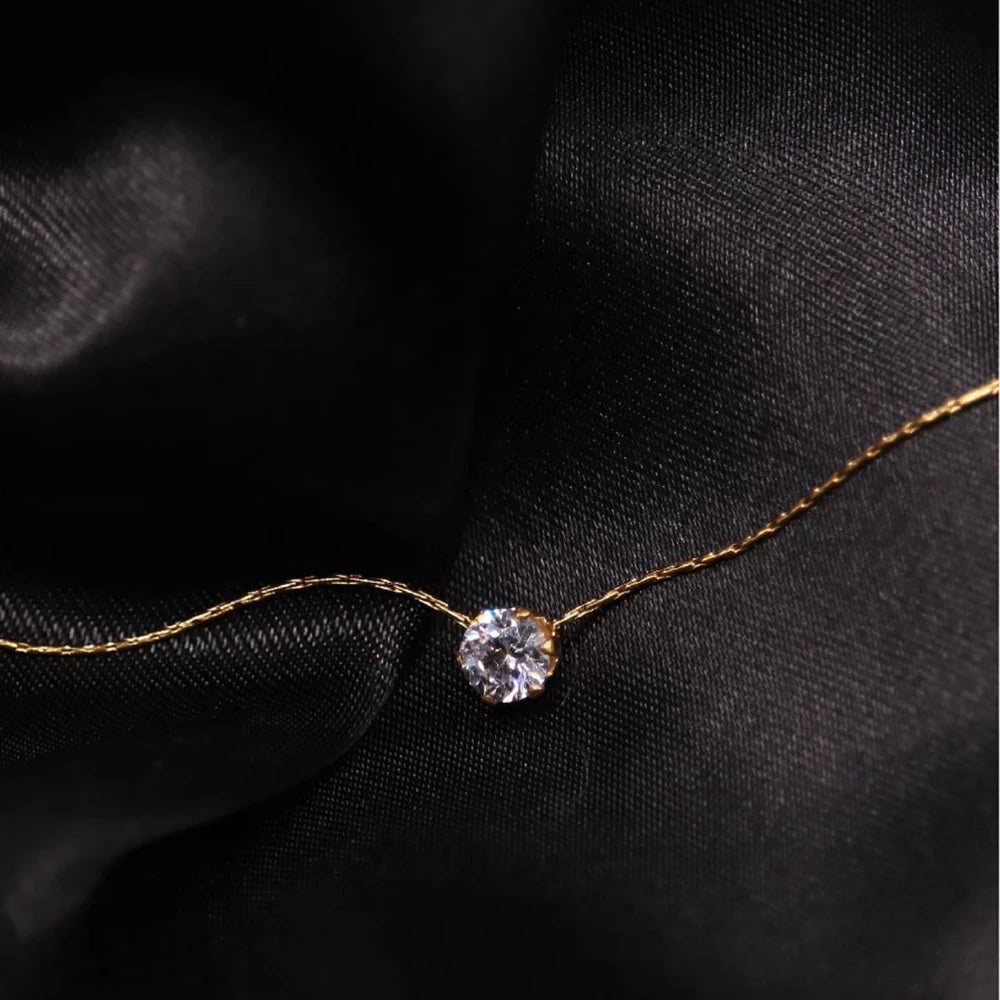Minimalist Zircon Chain Necklace