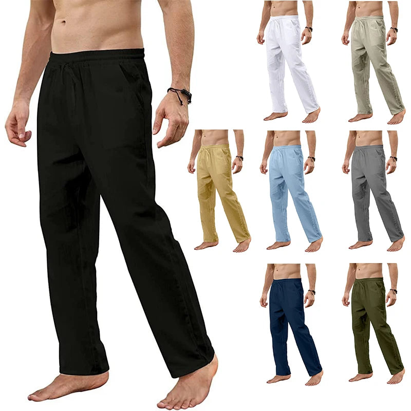Men's Loose Linen Yoga Casual Trousers
