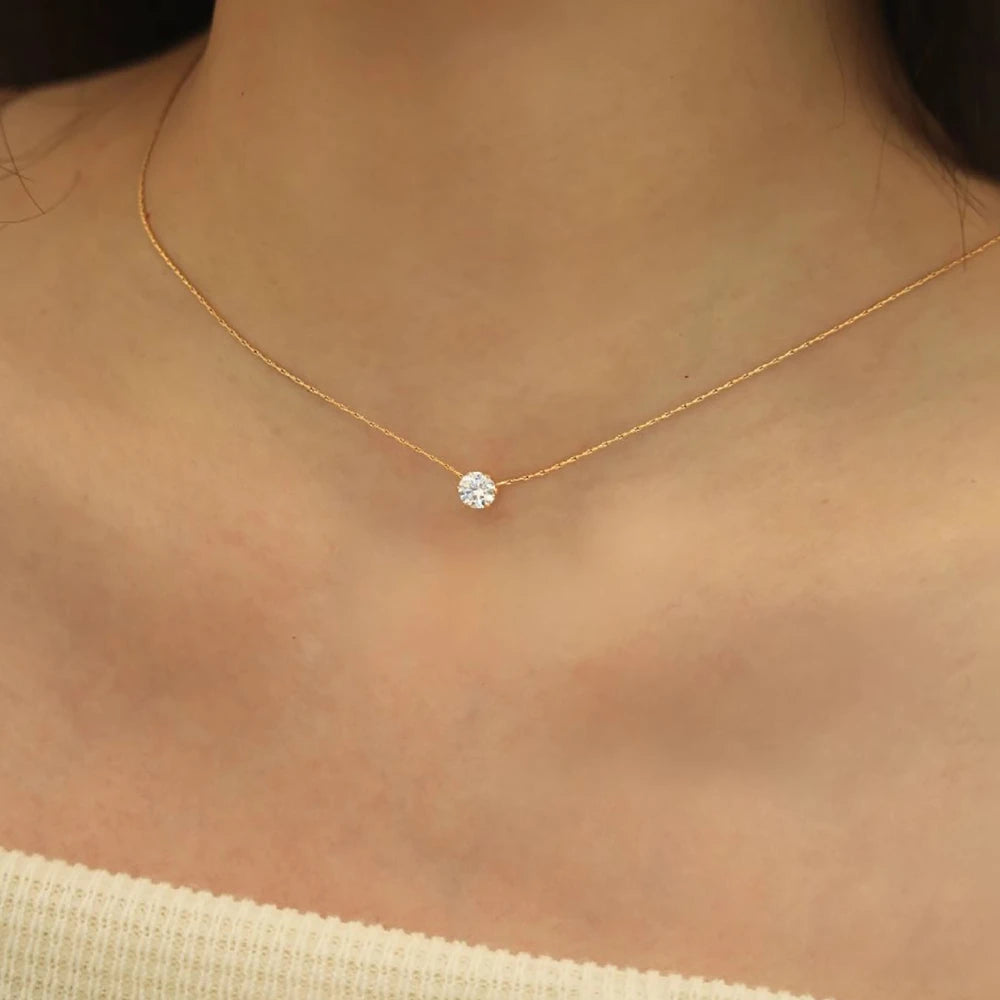 Minimalist Zircon Chain Necklace