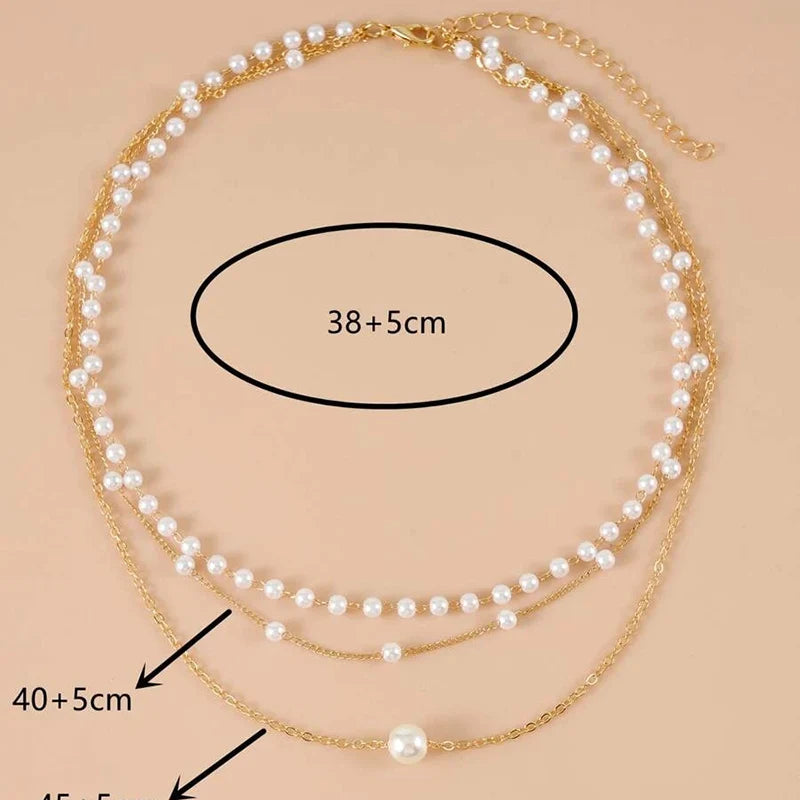 Women's Multilayer Pearl Choker Necklace