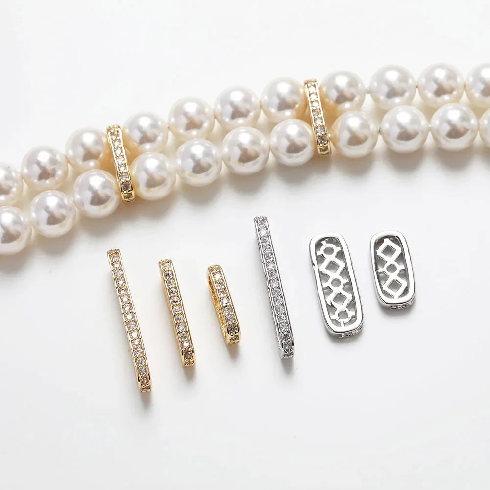 Gold Pearl Chain Connectors (2pcs)