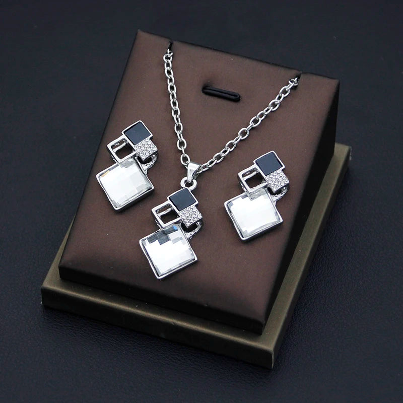 Crystal Bridal Necklace & Earrings Set