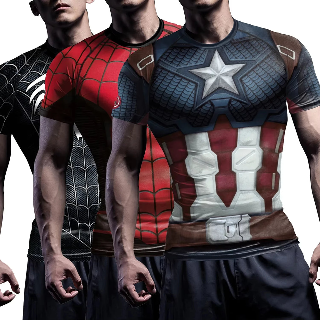 Men's Spider Cosplay Compression Fitness T-Shirt