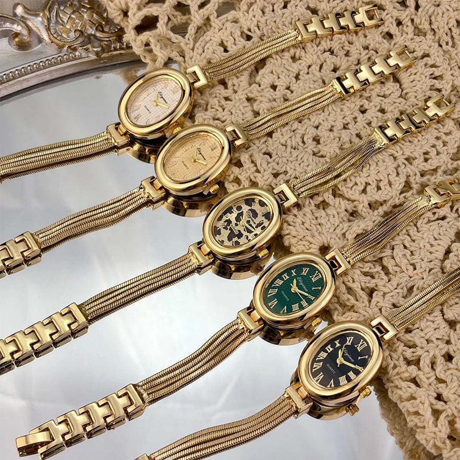 Elegant Tassel-Strapped Oval Watch: A Dainty Vintage Treasure for Women