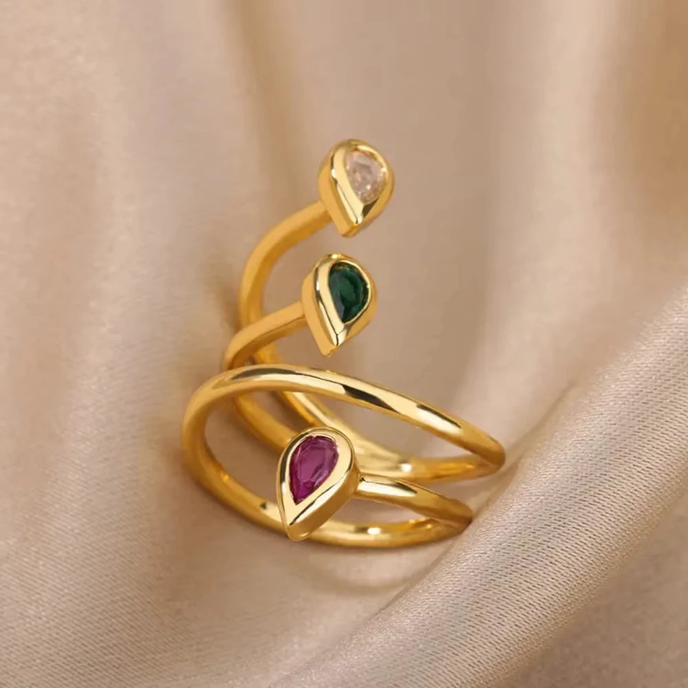 Colorful Zircon Ring