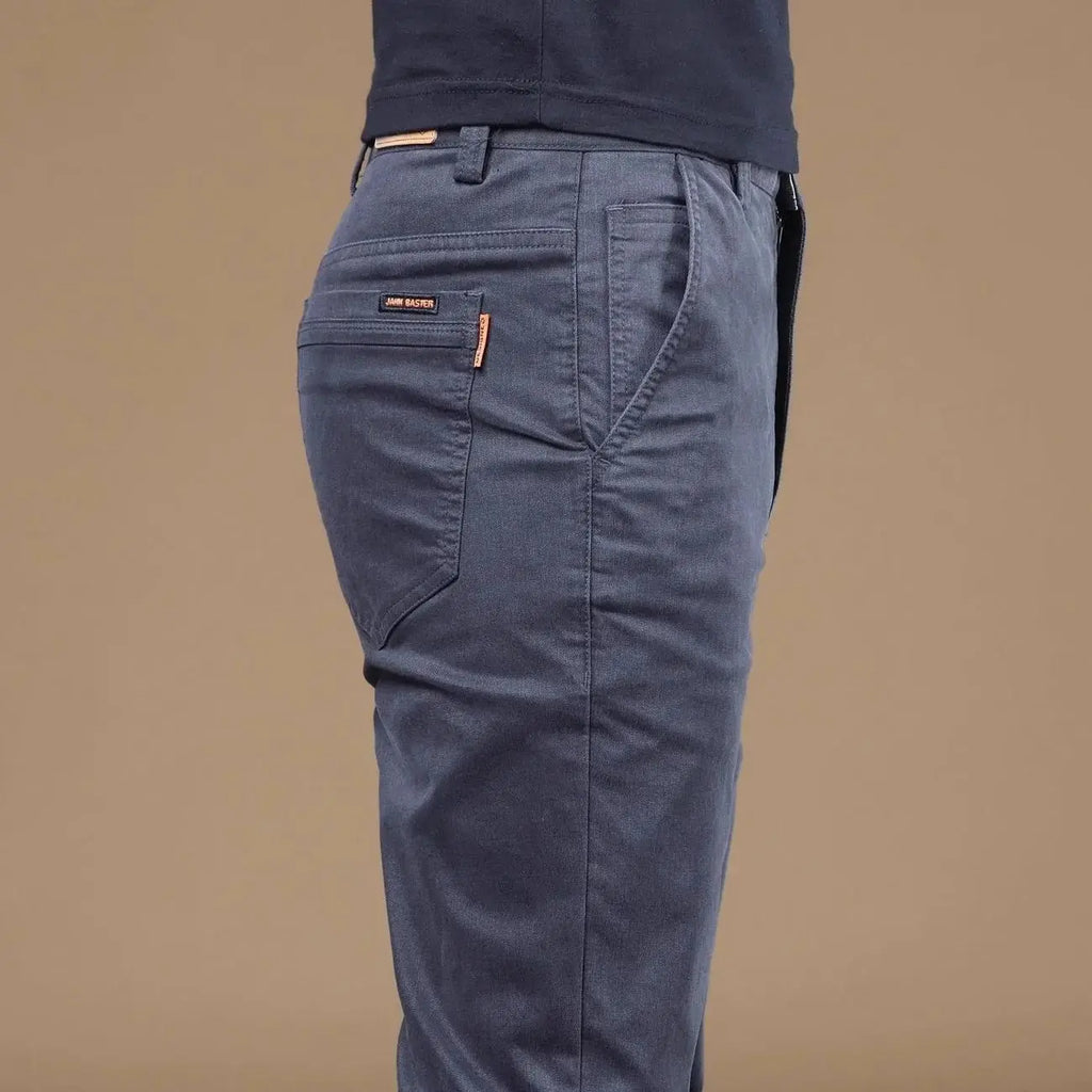 Men's Slim Straight Elastic Business Trousers