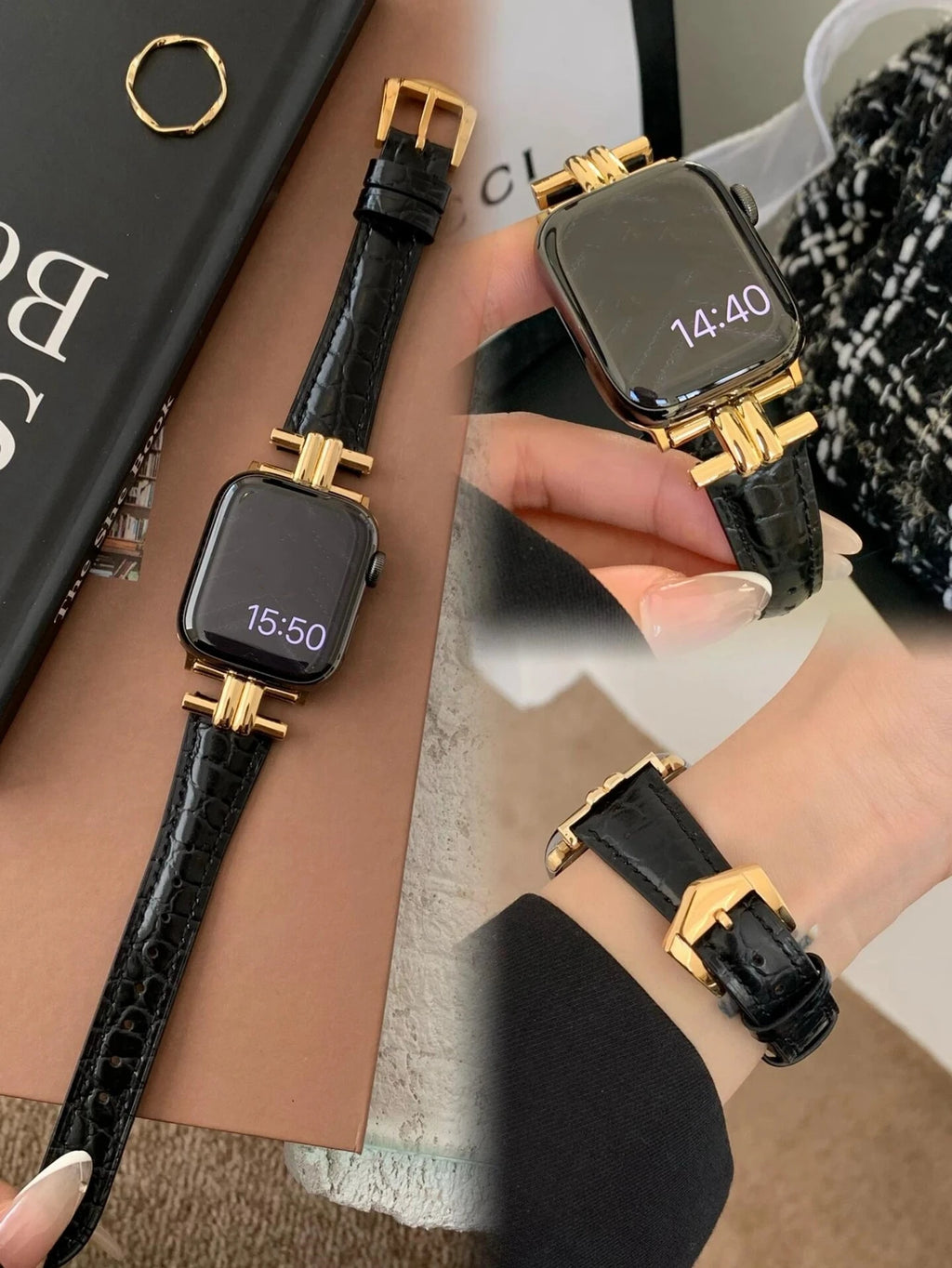 Leather loop Correa For Apple Watch band 11/10/9/8/7/6/5/4/3 38mm 40mm 41mm 42mm 44mm 45mm 46mm 49mm Strap