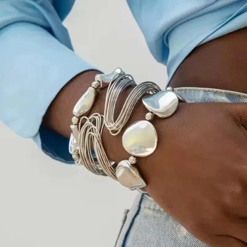Twisted Lines Cuff Bracelet Set
