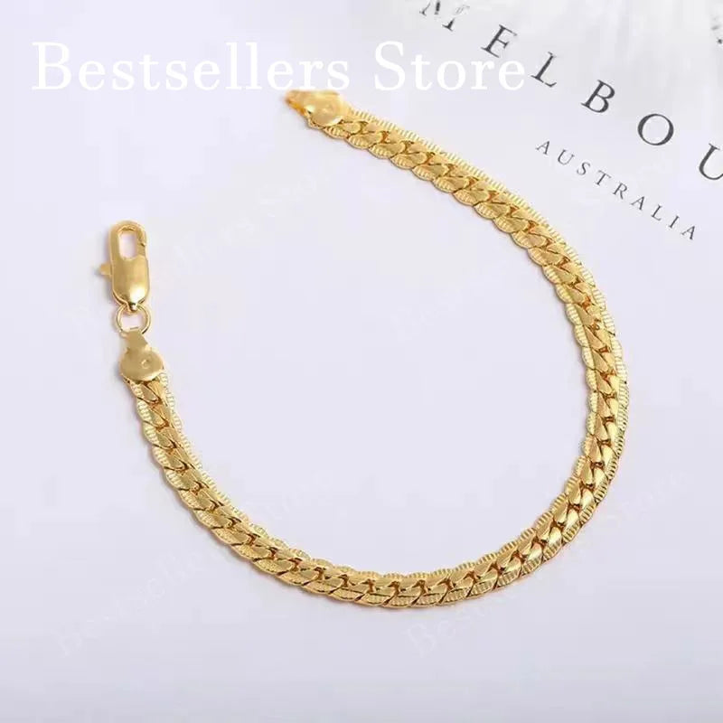 Unisex 925 Silver & Gold Embossed Bracelet
