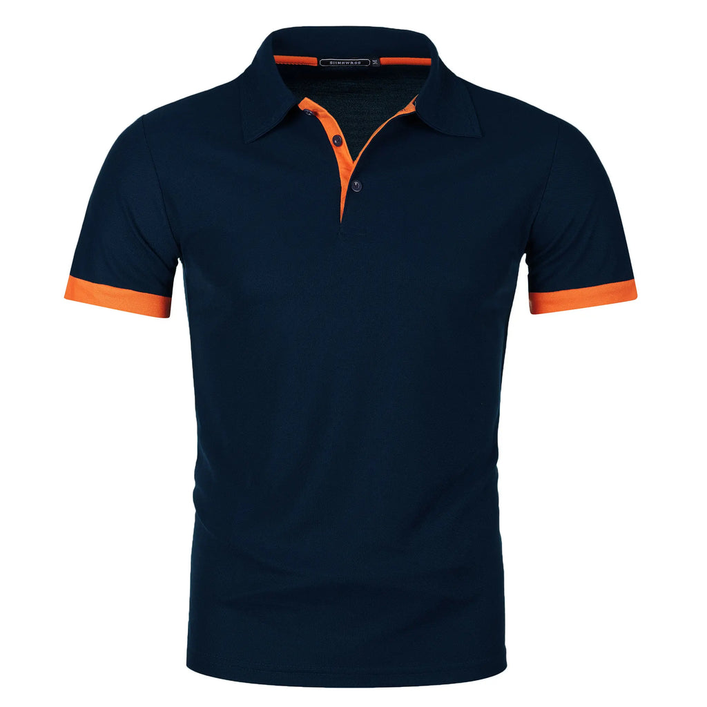 Men's Colour Block Lapel Short Sleeve Shirt