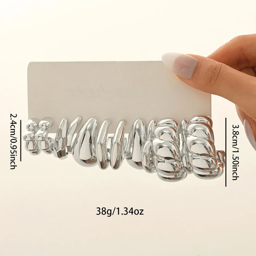C-Shape Hoop Stud Earrings