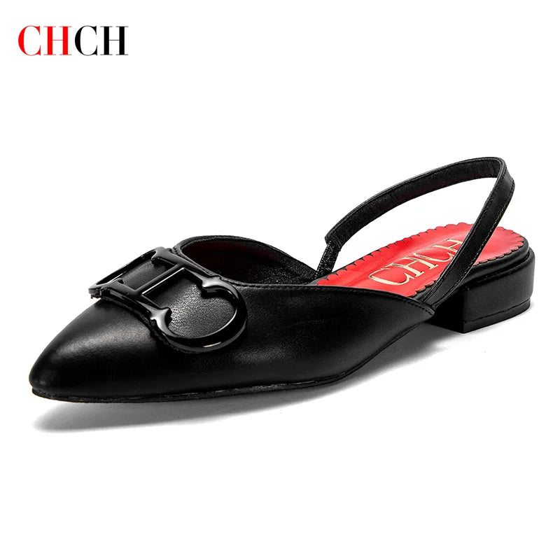 Black pointed flat loafers for women.