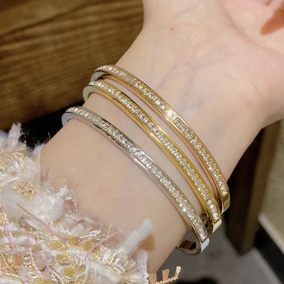 Sparkling Zirconia Stacking Bracelet