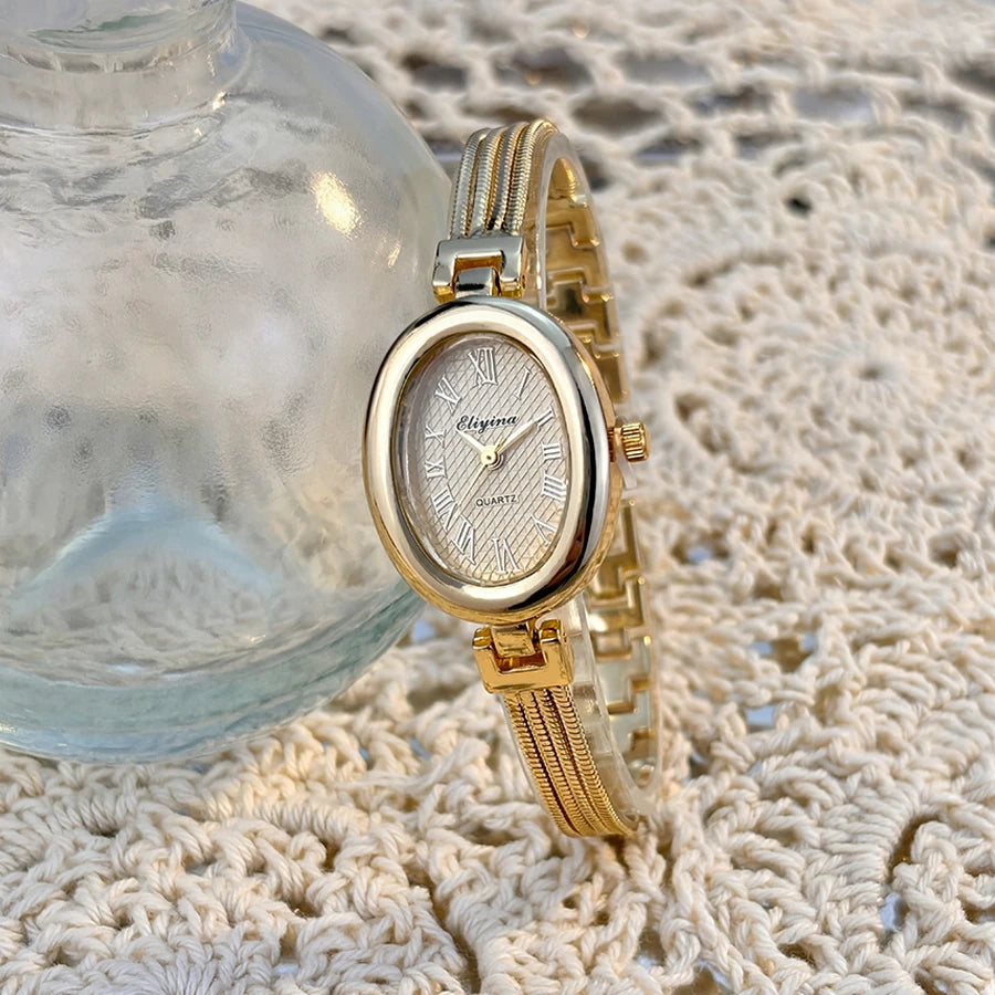 Elegant Tassel-Strapped Oval Watch: A Dainty Vintage Treasure for Women