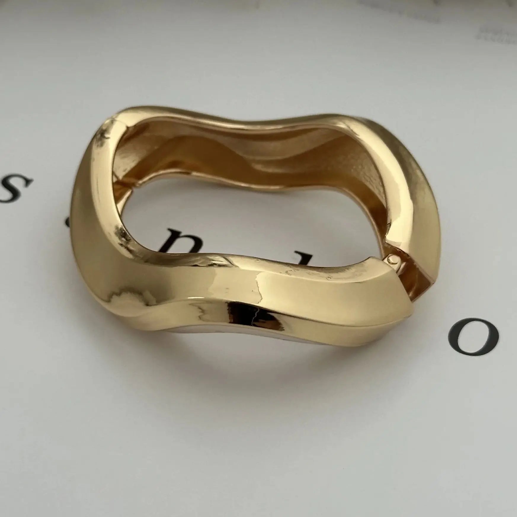 Wave Twist Chunky Cuff Bangle