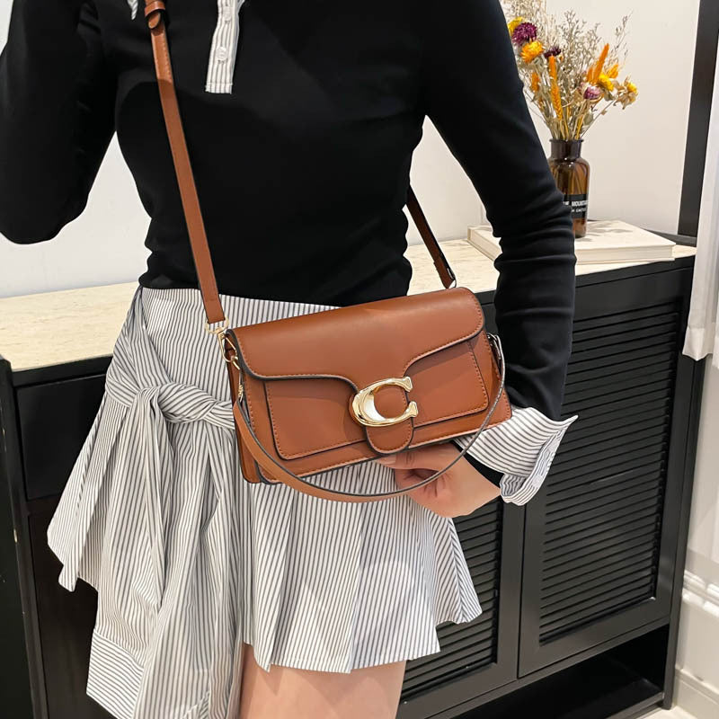 Women's Small Handbag 2026 New Solid Color Small Square Bag Light Luxury Commuting Shoulder Crossbody Bag