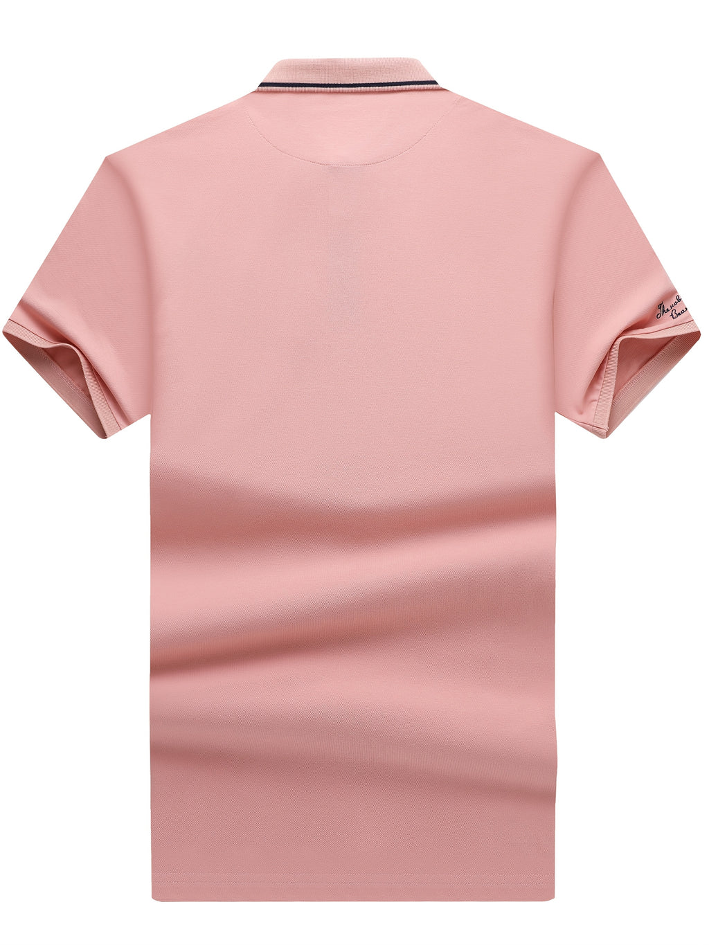 Men's Turn- Collar 95% Cotton 5 Spandex Embroidered T-Sshirt Short Sleeve Comfortable Breathability