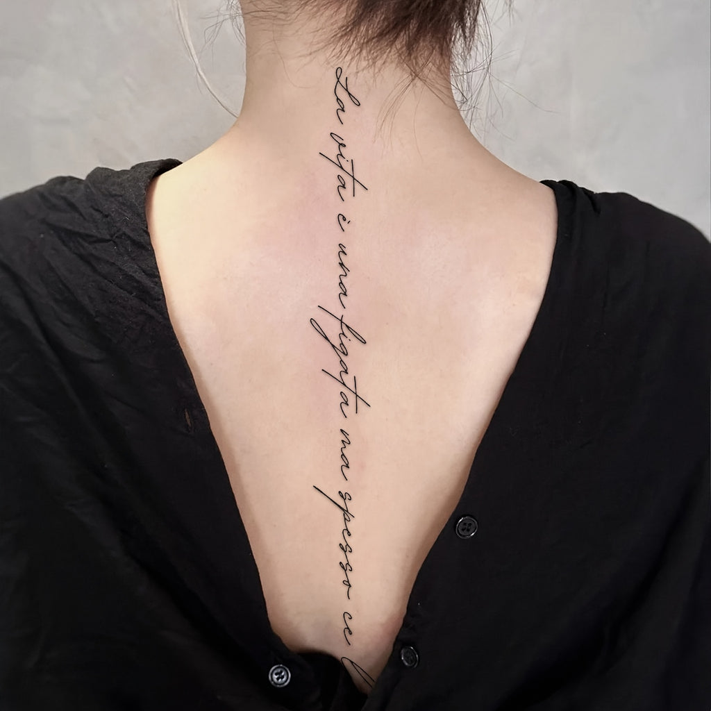 French Handwritten Phrase Temporary Tattoo