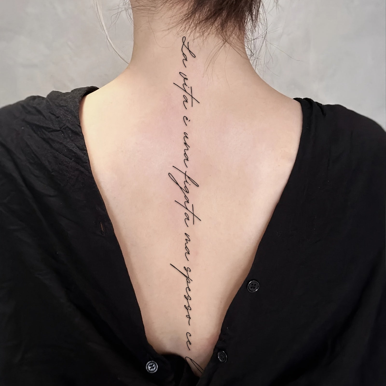 French Handwritten Phrase Temporary Tattoo