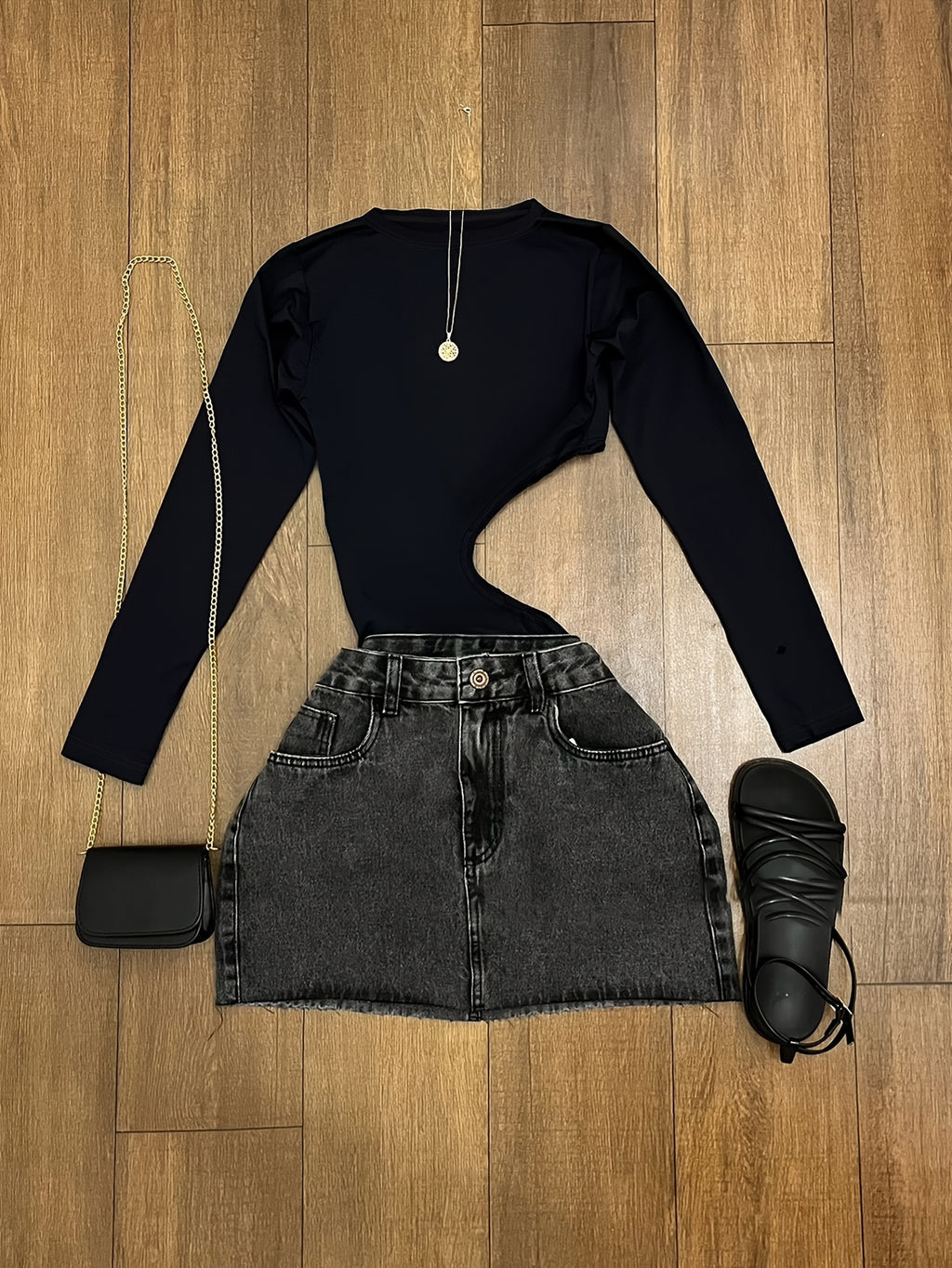 Asymmetrical Low-Back Long Sleeve Top