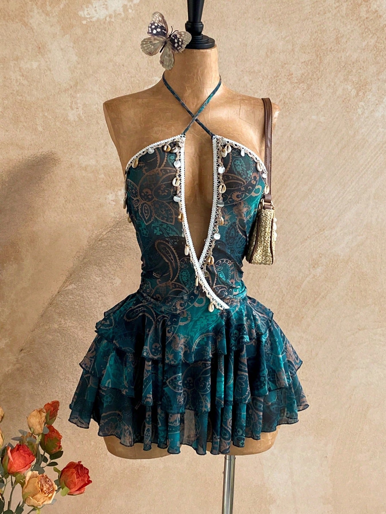 Strapless Tie-Back Mini Dress
