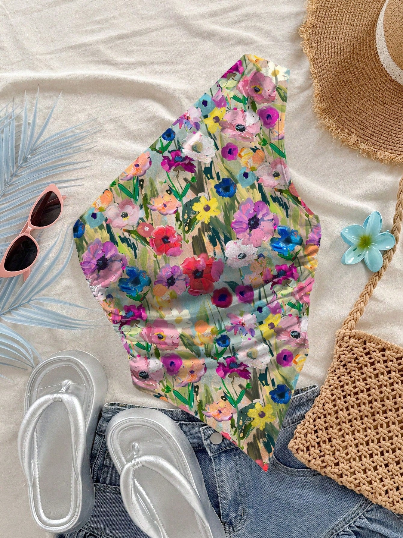 Strapless Floral Mini Top