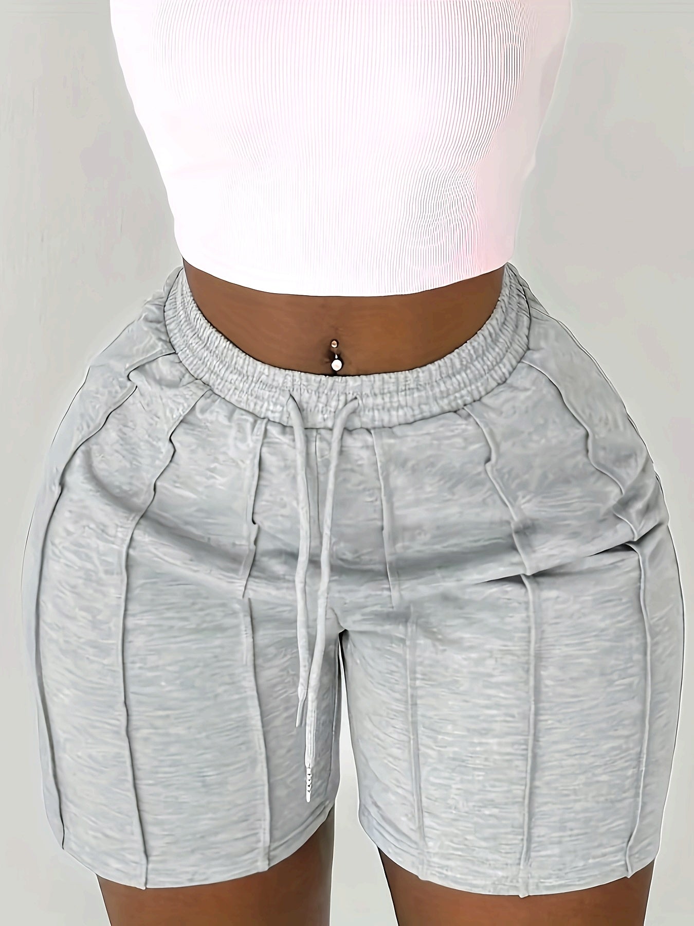 Elastic Waist Casual Shorts